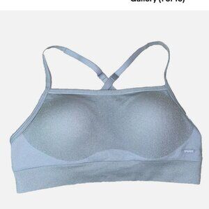 NWT Victoria’s Secret PINK Active Seamless Air Sports Bra Small Silver Shimmer